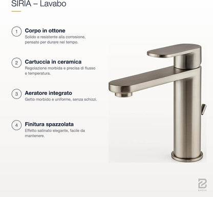BASIK Siria – Miscelatore Lavabo Spazzolato – foto 4