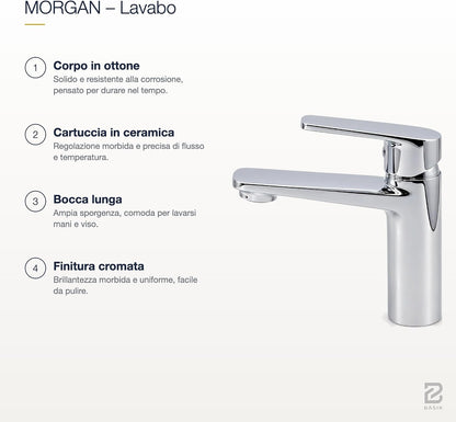BASIK Morgan – Miscelatore Lavabo Cromato – foto 3
