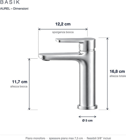 BASIK Aurel – Miscelatore Lavabo Cromato – foto 3