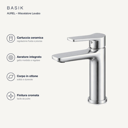 BASIK Aurel – Miscelatore Lavabo Cromato – foto 4