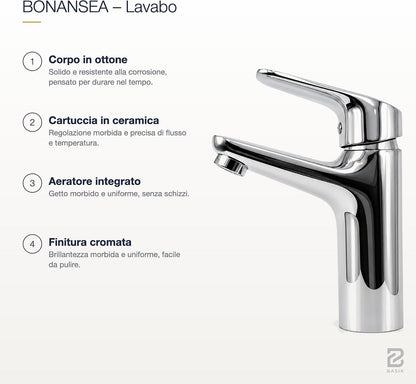 BASIK Bonansea – Miscelatore Lavabo Cromato – foto 3