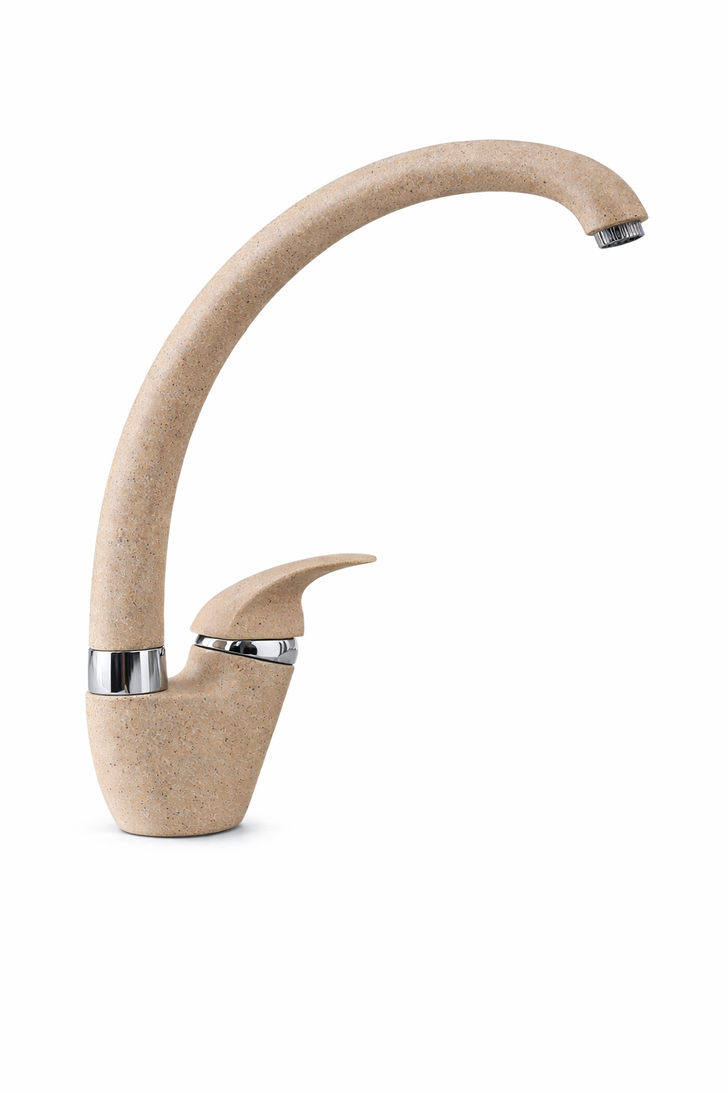 Miscelatore Cucina Avena BASIK – Becco Alto Girevole, Monocomando, Ottone di Qualità, Finitura Effetto Granito, Cartuccia Ceramica 35mm – Resistente al Calcare