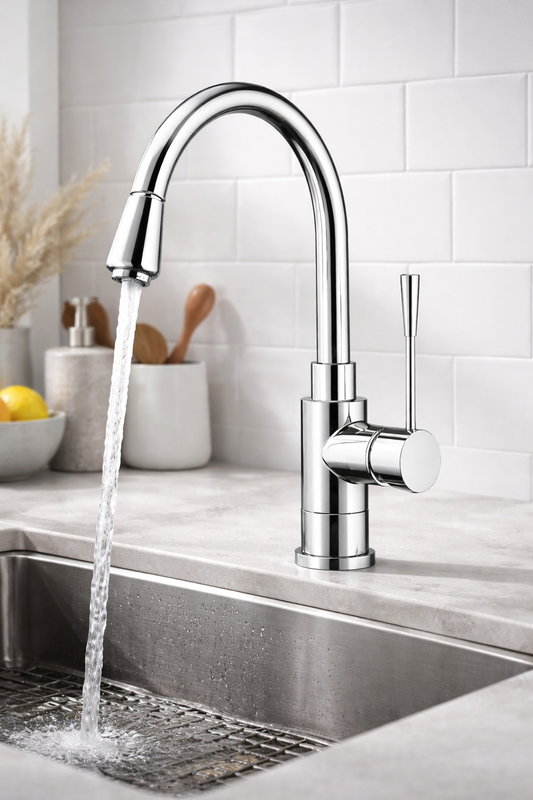 Newform 2451.92.106 X-Trend Miscelatore cucina con doccetta e bocca alta girevole - cromo satinato