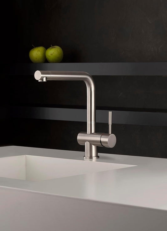 Rubinetto Miscelatore Monocomando Cucina, INOX, Lavello doccia estraibile