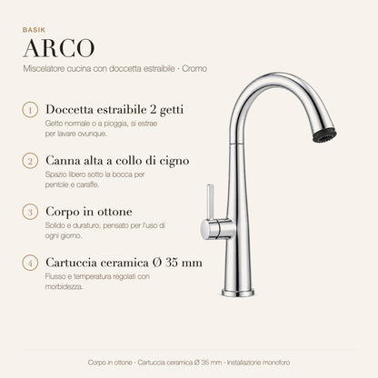 BASIK ARCO cromo caratteristiche