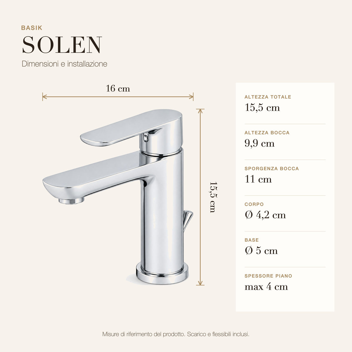 BASIK SOLEN LAVABO dimensioni